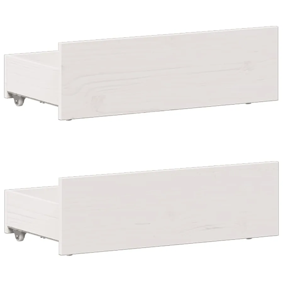 Lit bibliothèque sans matelas blanc 90x190cm bois de pin massif - 10