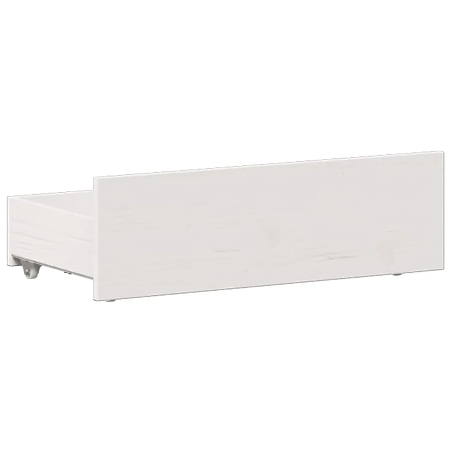 Lit bibliothèque sans matelas blanc 90x190cm bois de pin massif - 11