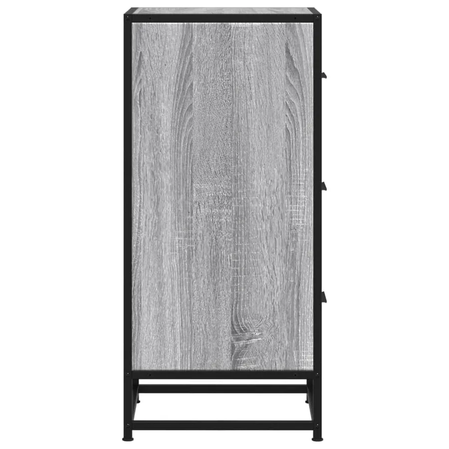 Buffet sonoma gris 35,5x35x76 cm bois d'ingénierie et métal - 5