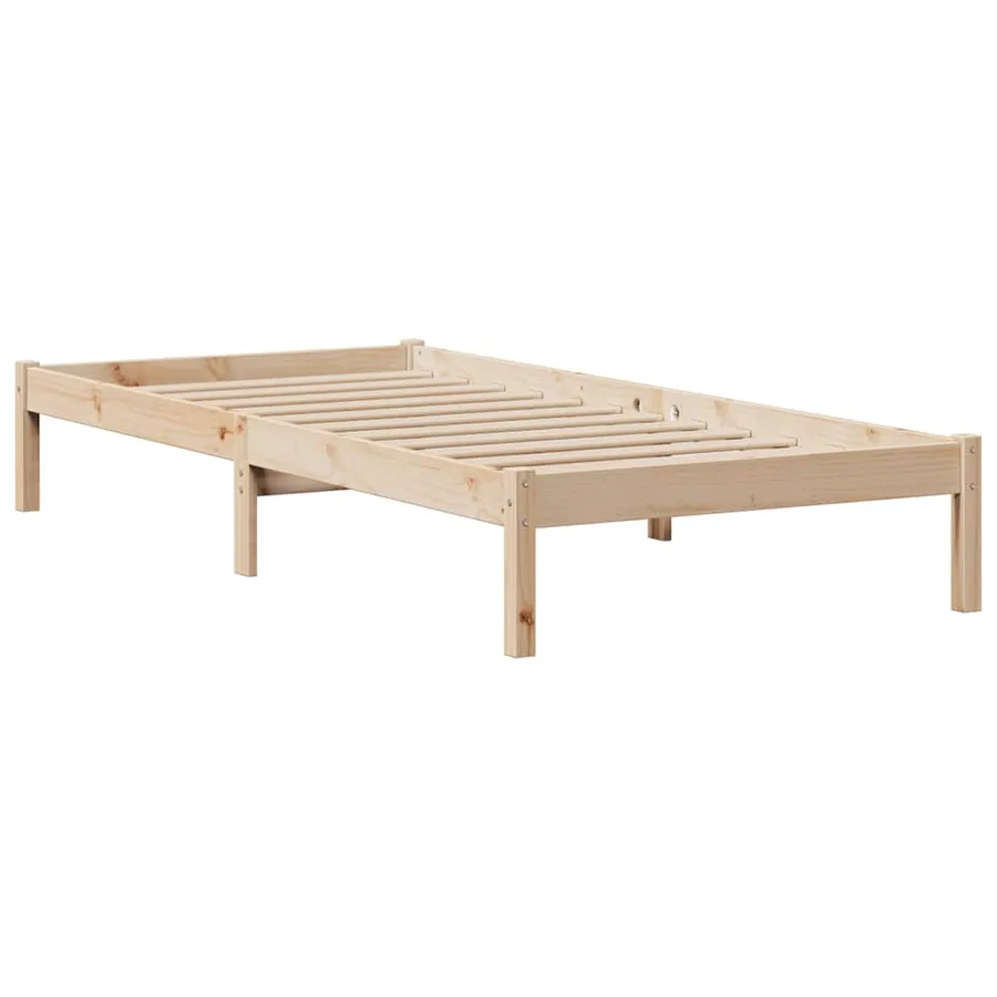 Lit bibliothèque sans matelas 90x190 cm bois de pin massif - 5