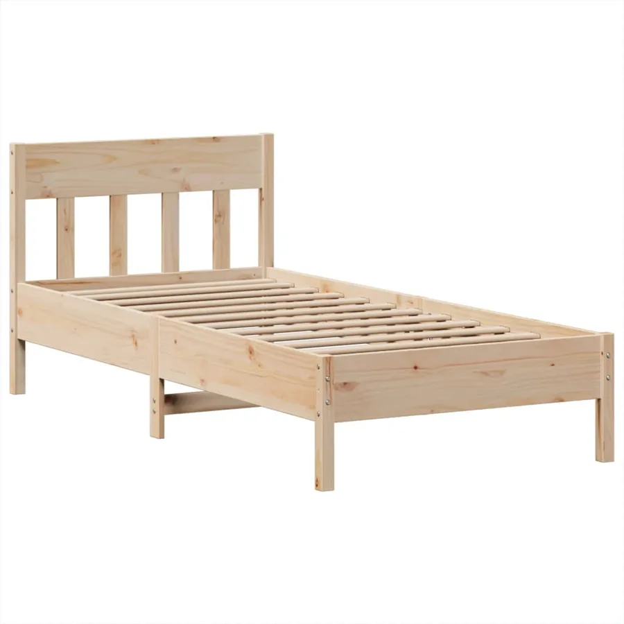 Cadre de lit sans matelas 90x190 cm bois de pin massif - 5