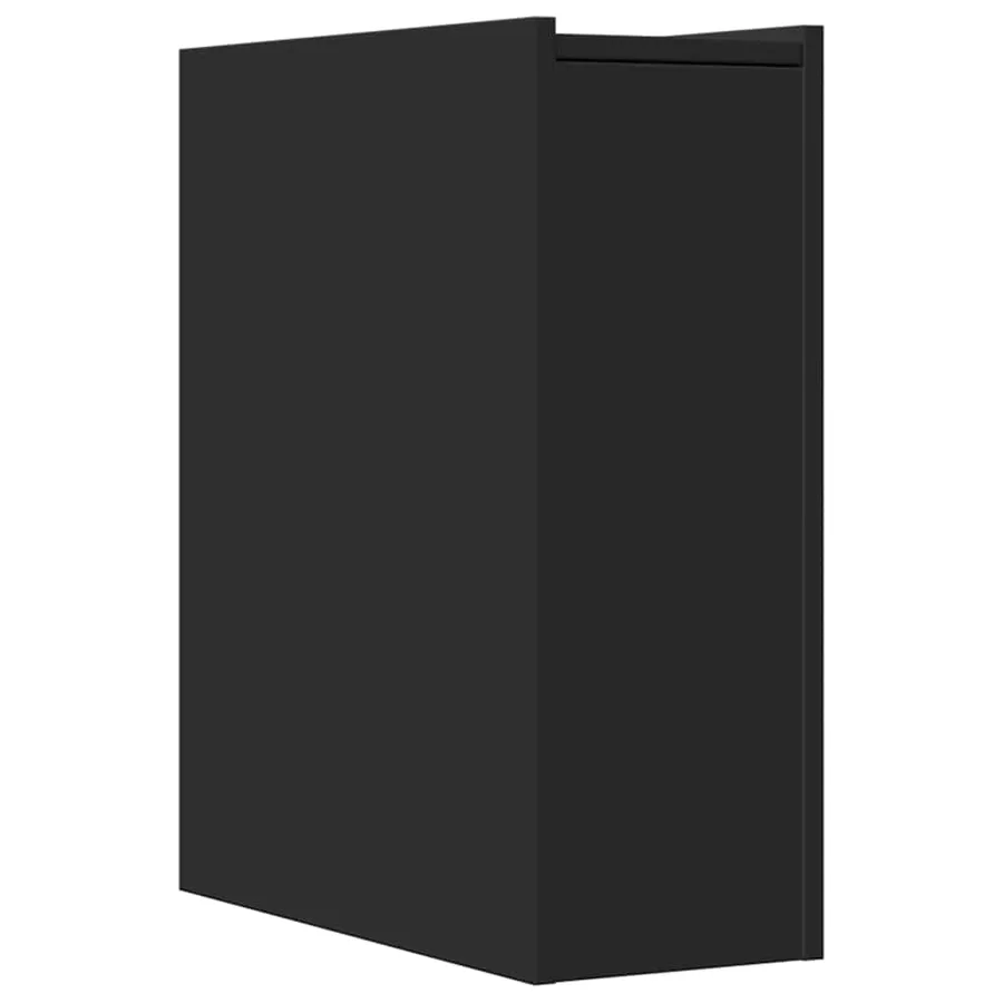 Armoire de salle de bain étroite avec roulettes noir - 6