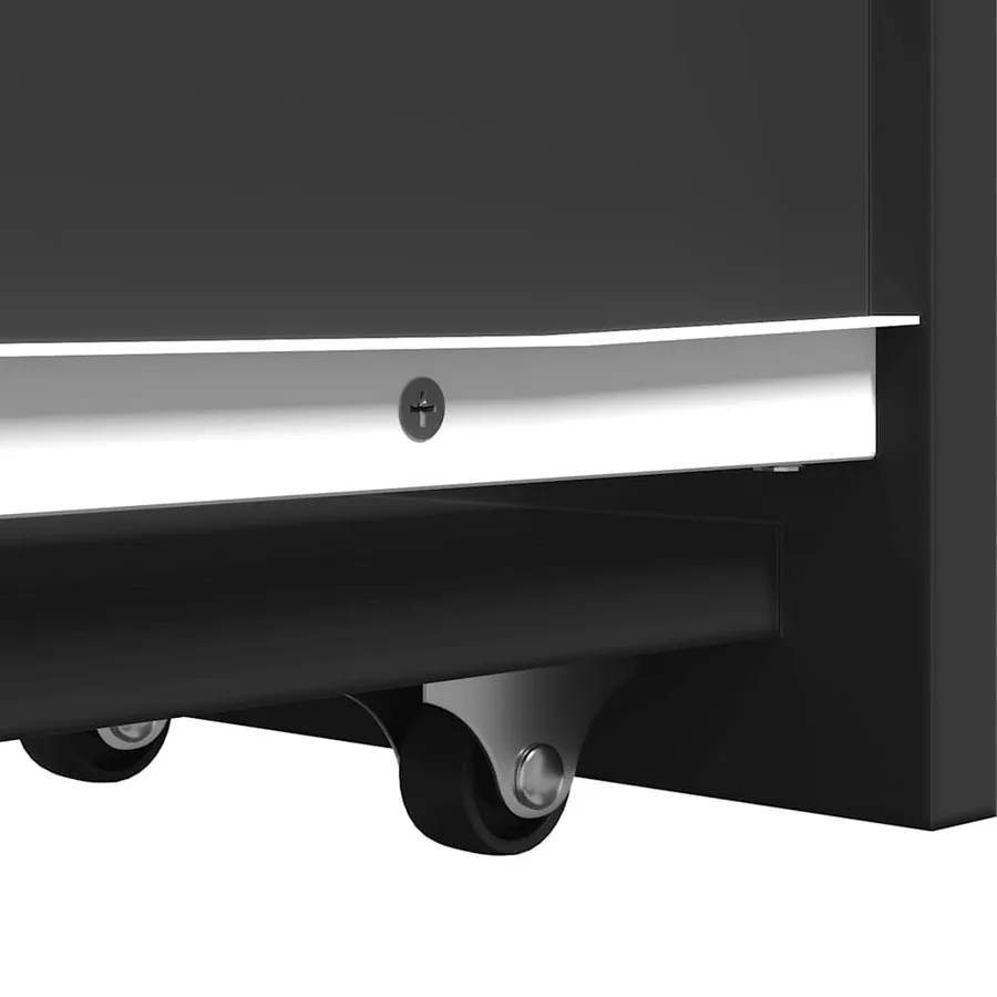 Armoire de salle de bain étroite avec roulettes noir - 8