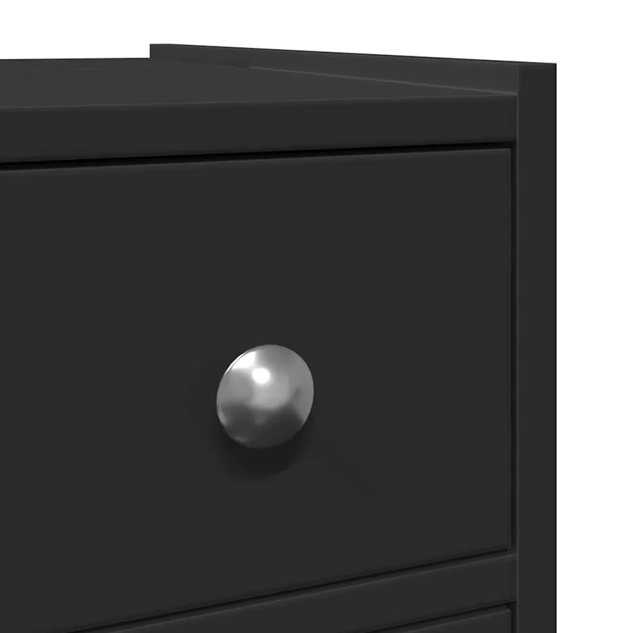 Armoire de salle de bain étroite avec roulettes noir - 9