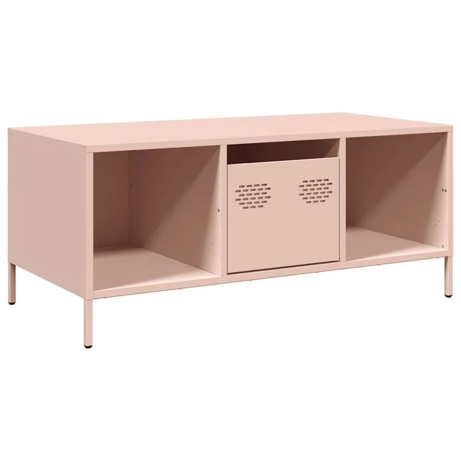 Table basse rose 101,5x50x43,5 cm acier laminé à froid - 2