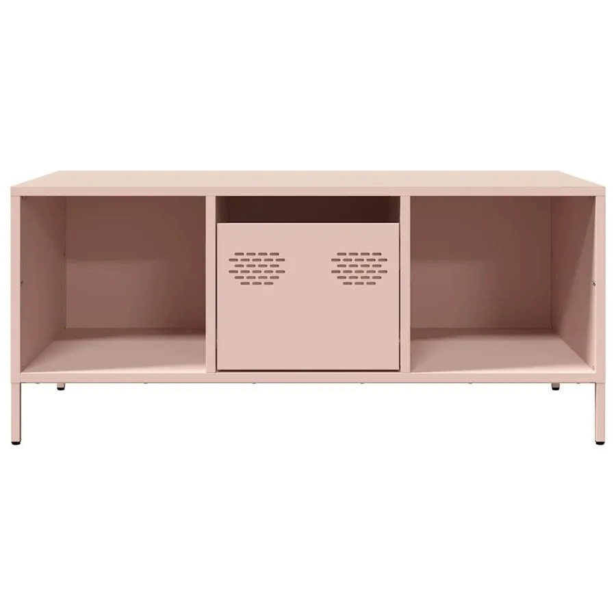 Table basse rose 101,5x50x43,5 cm acier laminé à froid - 4