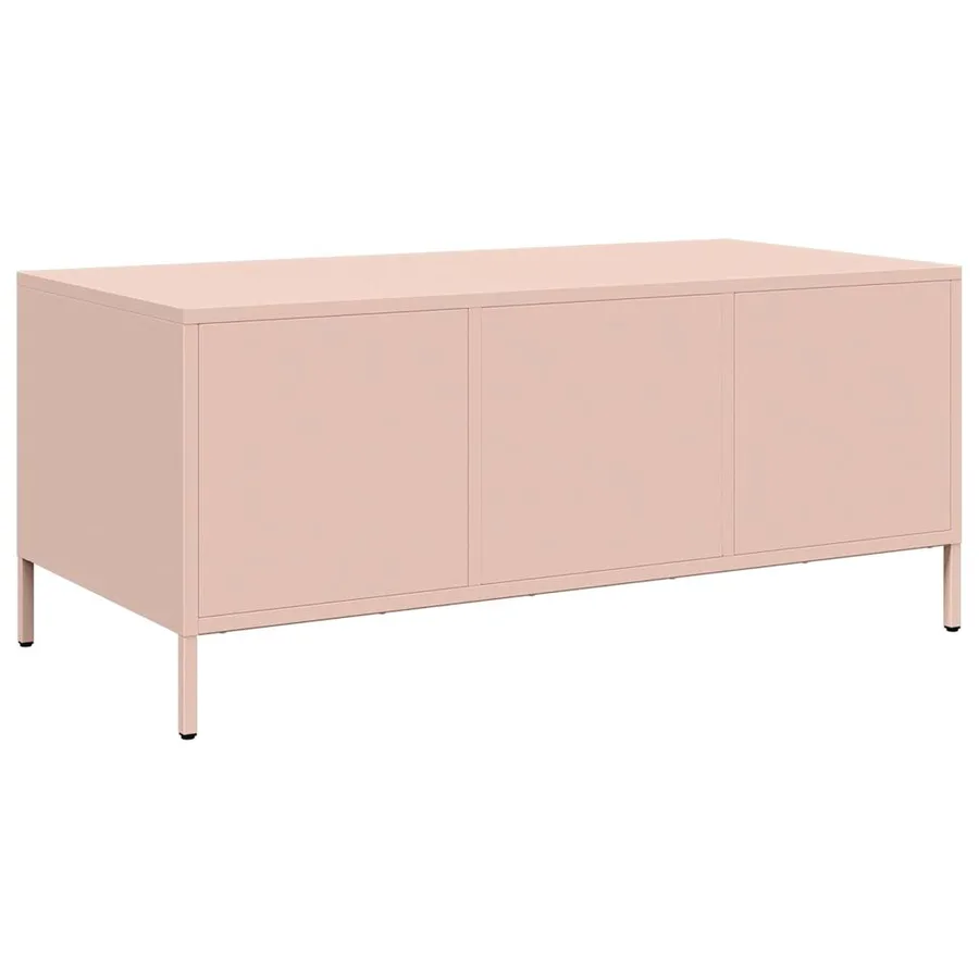 Table basse rose 101,5x50x43,5 cm acier laminé à froid - 7