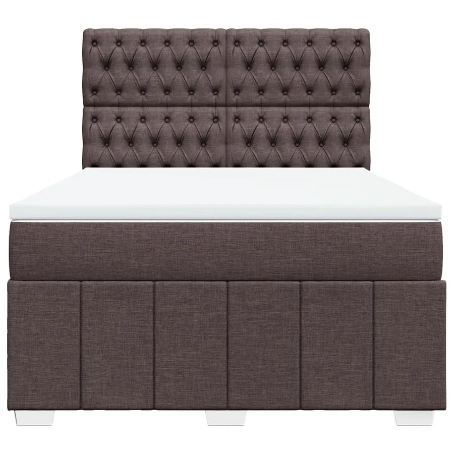 Sommier à lattes de lit avec matelas Marron foncé 160x200 cm - 4