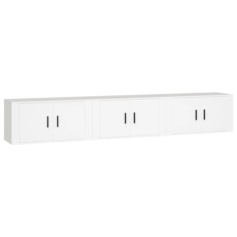 Meubles TV muraux 3 pcs blanc 80x34,5x40 cm - 2