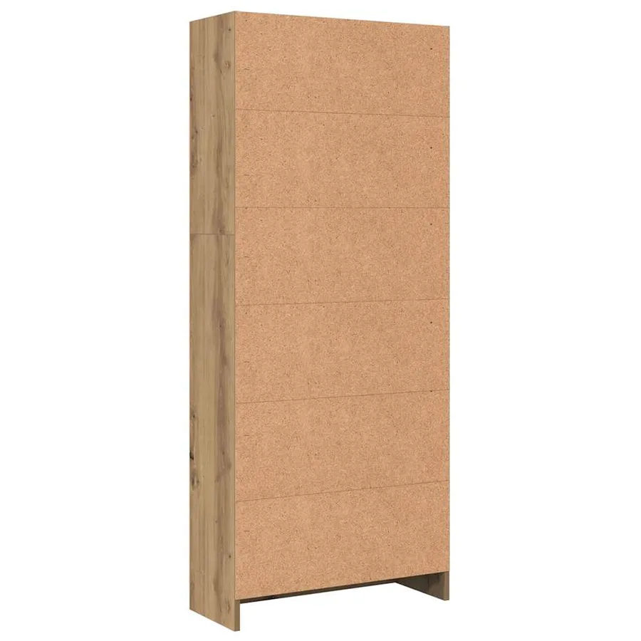 Bibliothèque chêne artisanal 60x24x143 cm bois d'ingénierie - 5