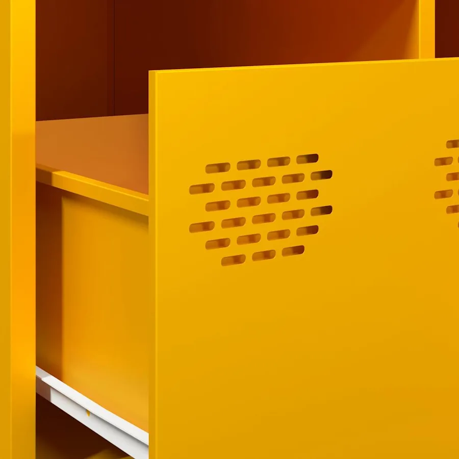 Table basse jaune moutarde 101,5x50x43,5cm acier laminé à froid - 10