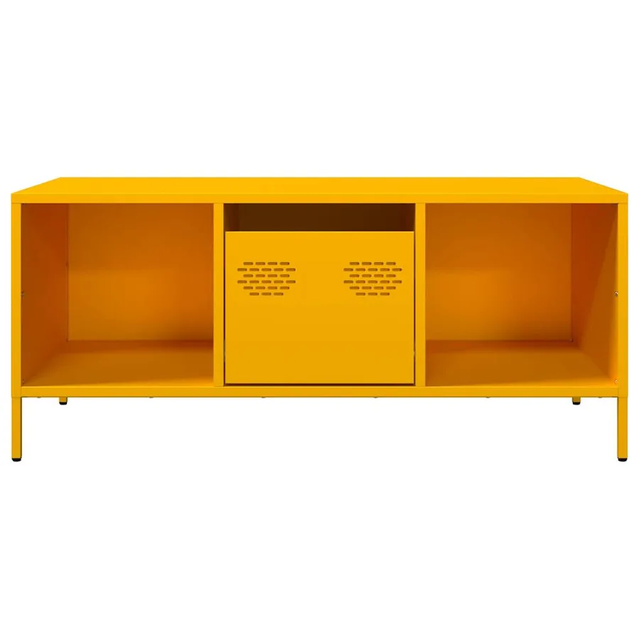 Table basse jaune moutarde 101,5x50x43,5cm acier laminé à froid - 4