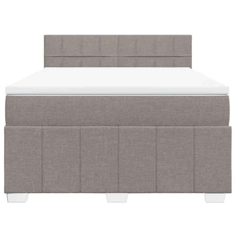 Sommier à lattes de lit avec matelas Taupe 160x200 cm Tissu - 6