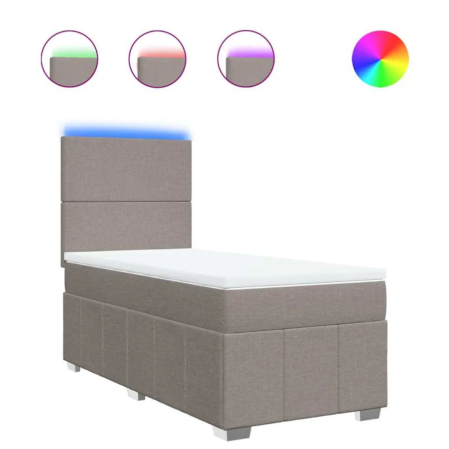 Sommier à lattes de lit avec matelas Taupe 80x200 cm Tissu - 2