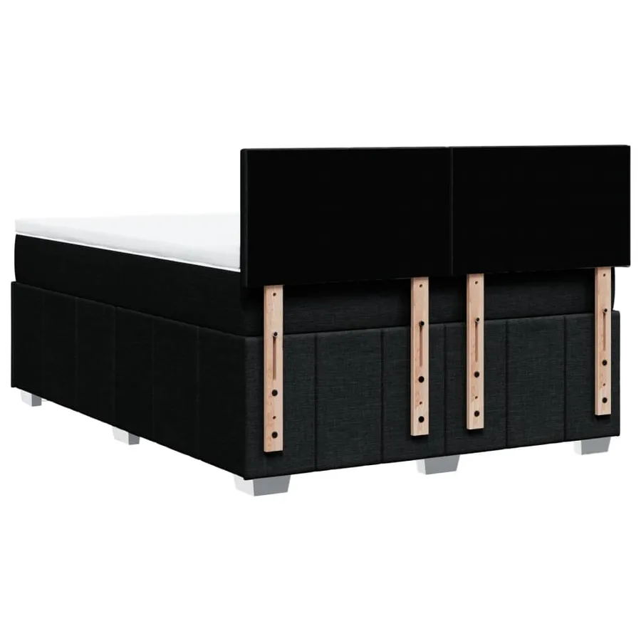 Sommier à lattes de lit avec matelas Noir 160x200 cm Tissu - 6