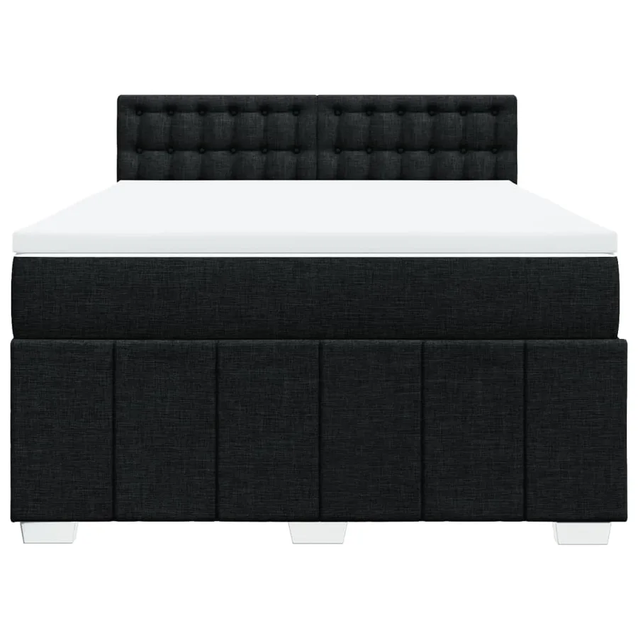 Sommier à lattes de lit avec matelas Noir 160x200 cm Tissu - 4