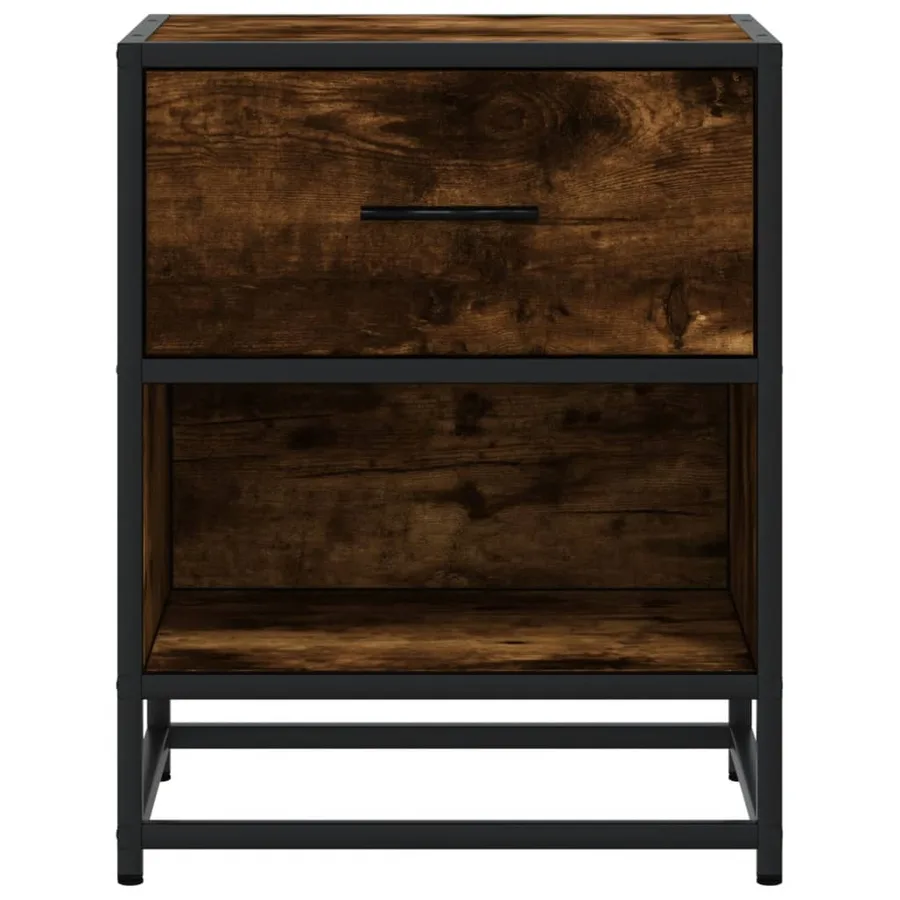Table de chevet chêne fumé 40x31x50 cm bois d'ingénierie - 5
