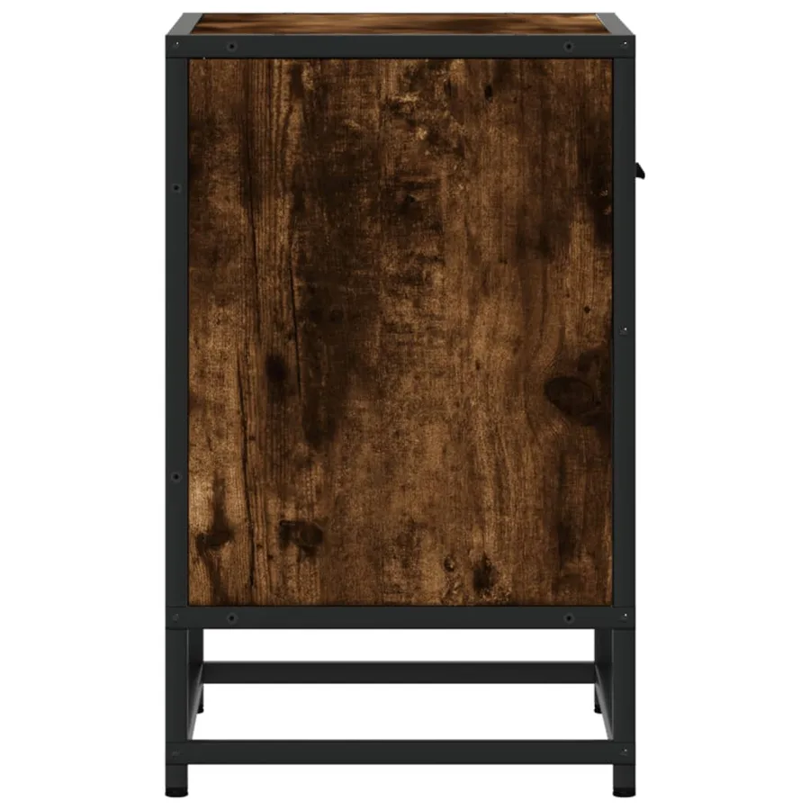 Table de chevet chêne fumé 40x31x50 cm bois d'ingénierie - 6