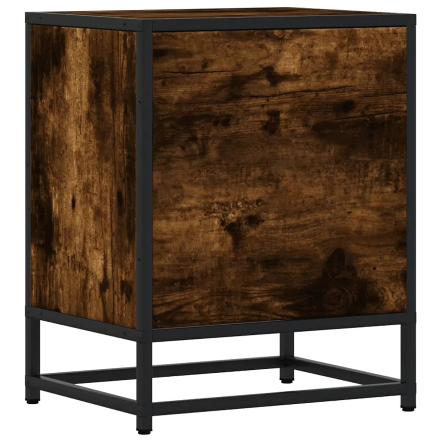 Table de chevet chêne fumé 40x31x50 cm bois d'ingénierie - 7