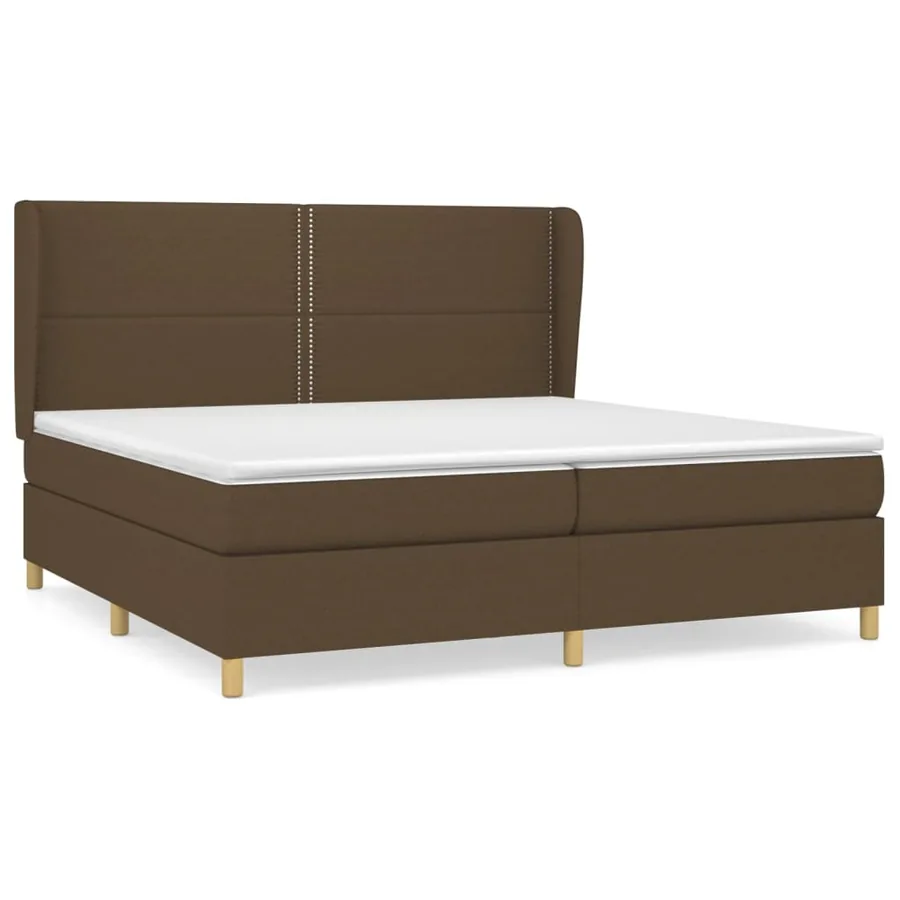 Sommier à lattes de lit avec matelas Marron foncé 200x200 cm - 2