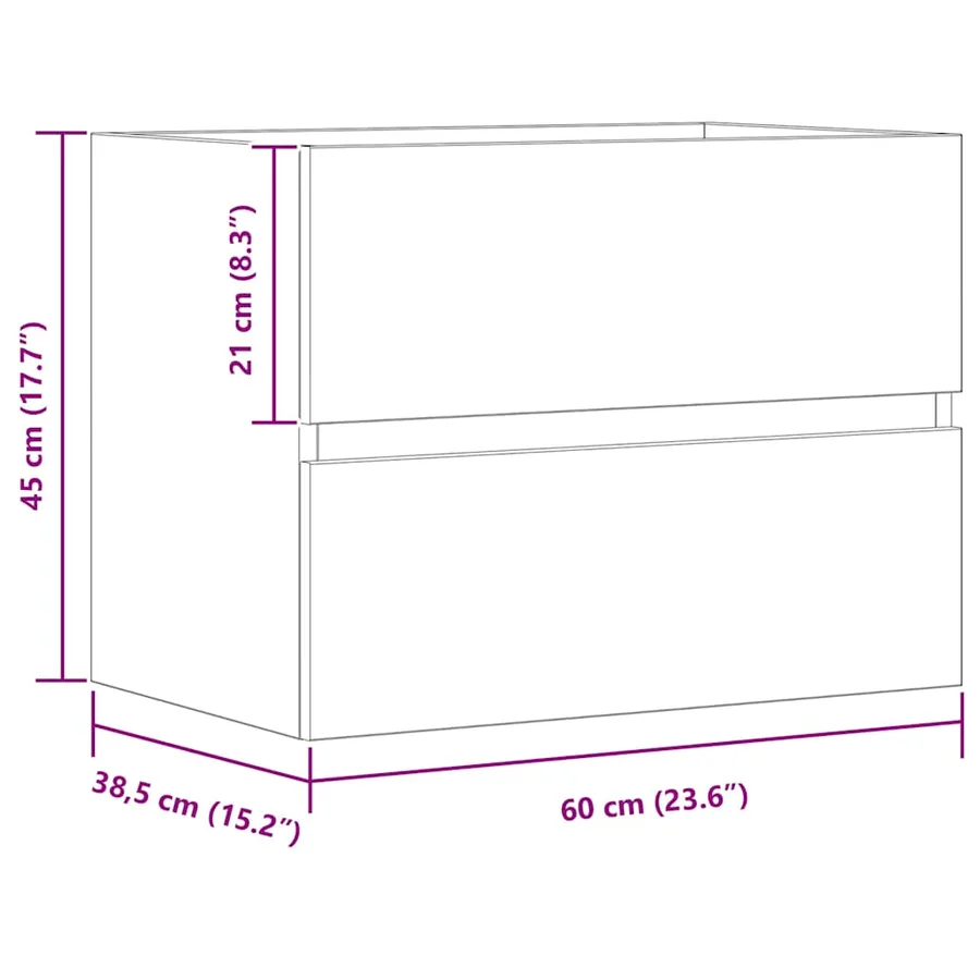 Armoire de salle de bain chêne artisanal bois d'ingénierie - 11