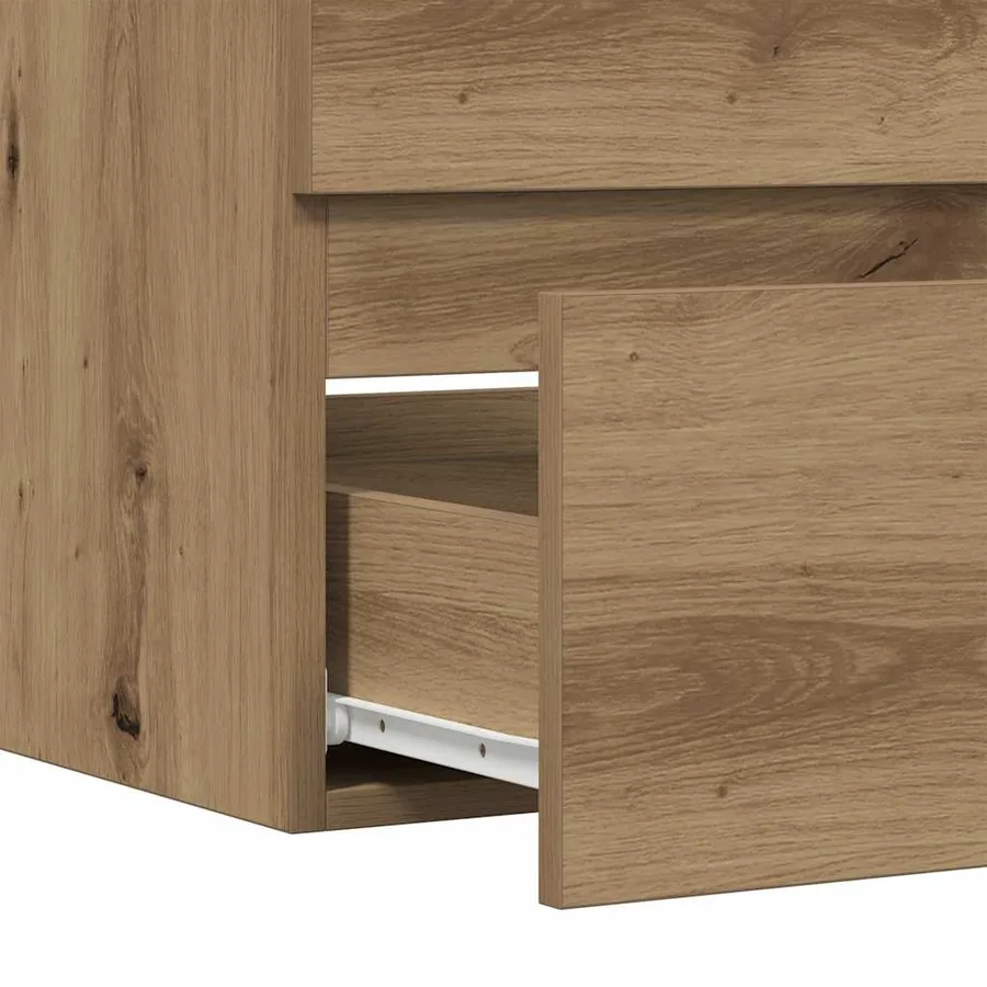 Armoire de salle de bain chêne artisanal bois d'ingénierie - 8