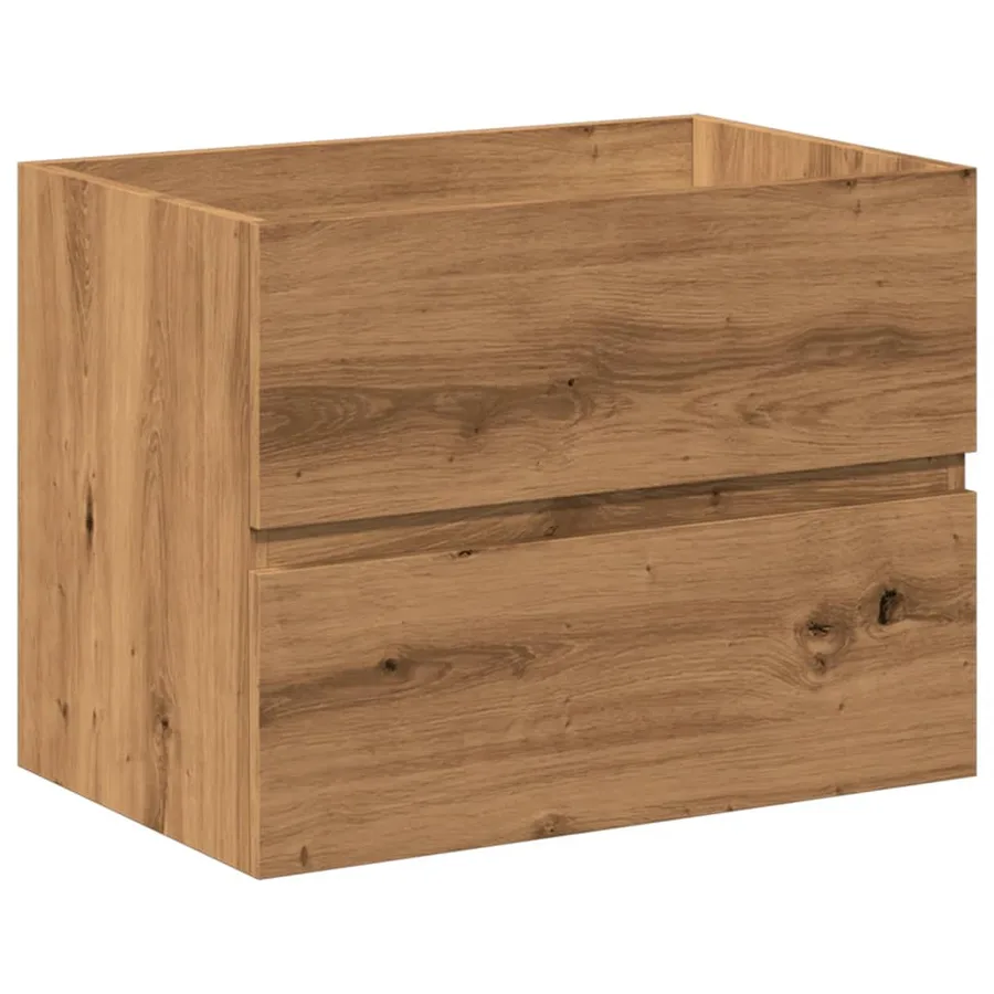 Armoire lavabo avec bassin intégré chêne artisanal - 6