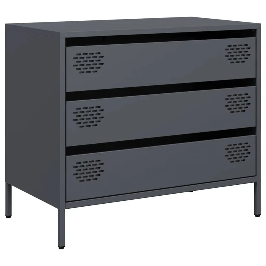Buffet anthracite 68x39x58,5 cm acier laminé à froid - 2