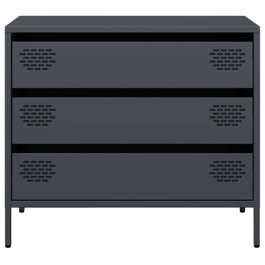 Buffet anthracite 68x39x58,5 cm acier laminé à froid - 5