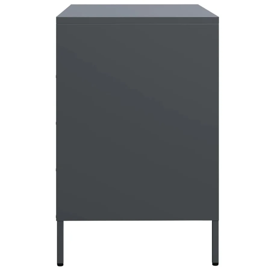 Buffet anthracite 68x39x58,5 cm acier laminé à froid - 6