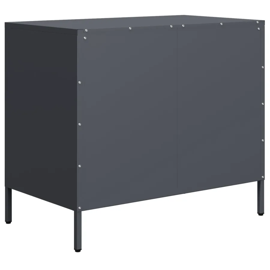 Buffet anthracite 68x39x58,5 cm acier laminé à froid - 7