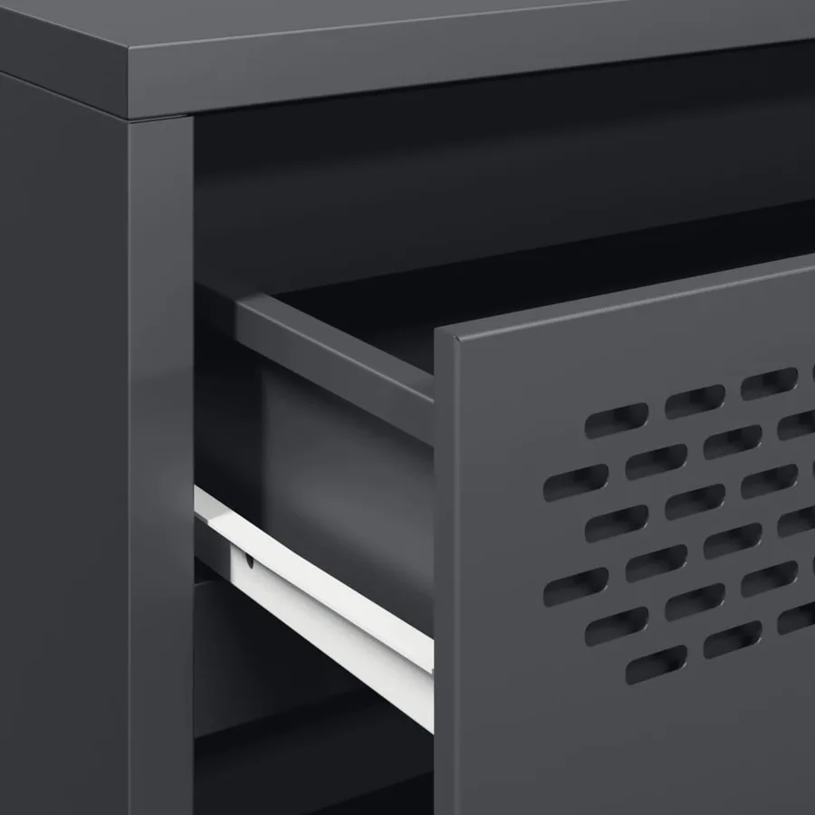 Buffet anthracite 68x39x58,5 cm acier laminé à froid - 9