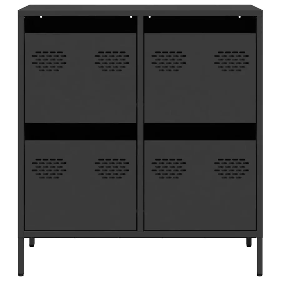 Buffet noir 68x39x73,5 cm acier laminé à froid - 5