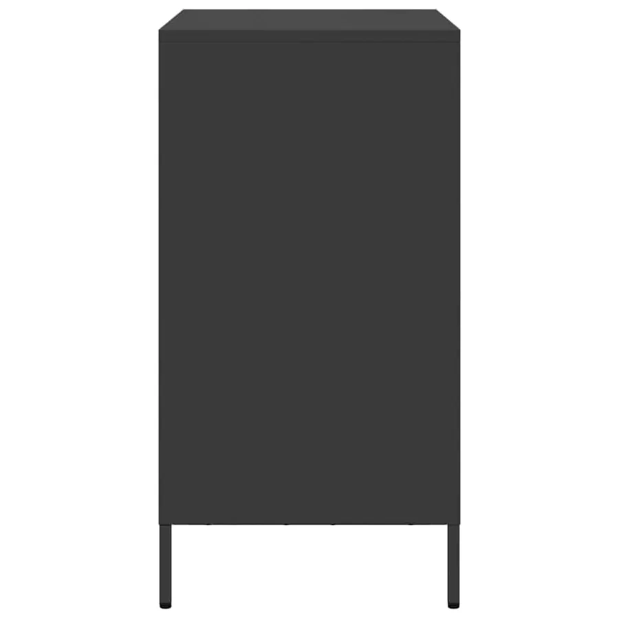 Buffet noir 68x39x73,5 cm acier laminé à froid - 6