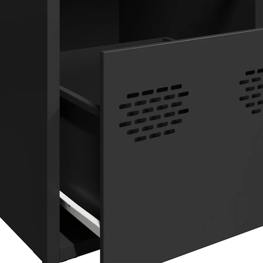 Buffet noir 68x39x73,5 cm acier laminé à froid - 9
