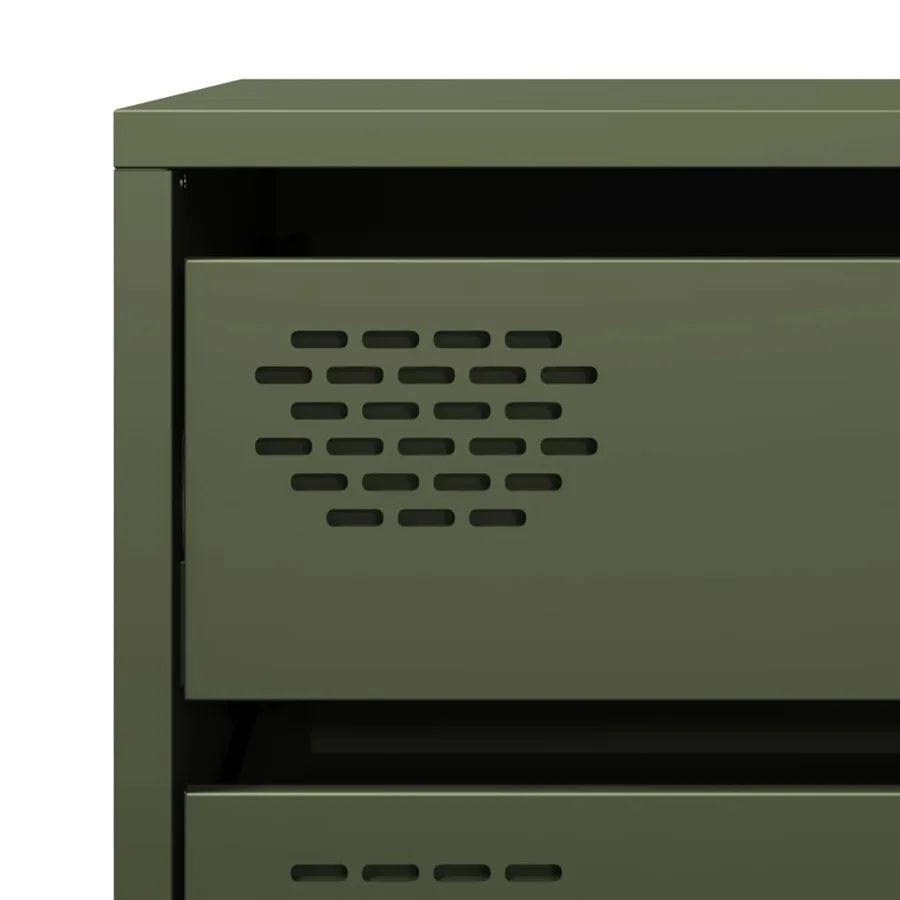 Buffet vert olive 68x39x58,5 cm acier laminé à froid - 10