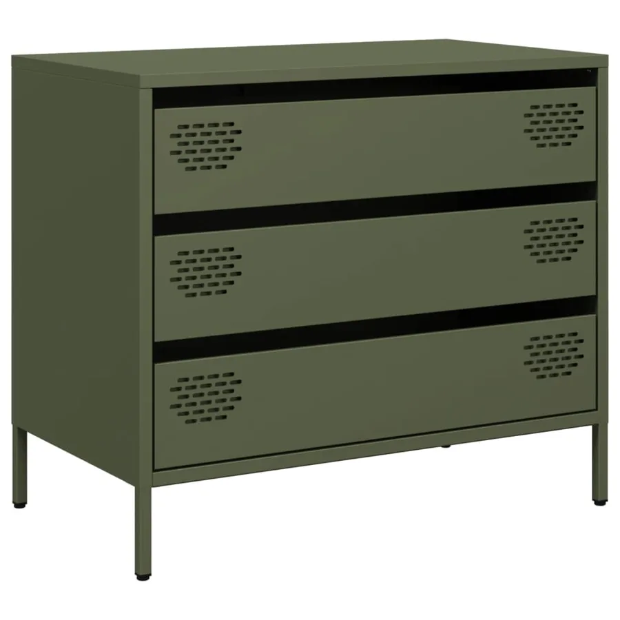 Buffet vert olive 68x39x58,5 cm acier laminé à froid - 2