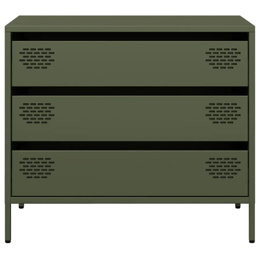 Buffet vert olive 68x39x58,5 cm acier laminé à froid - 5