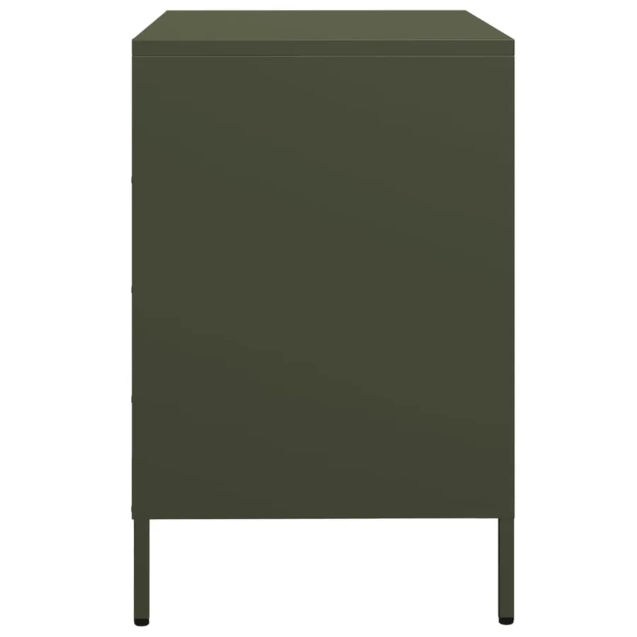 Buffet vert olive 68x39x58,5 cm acier laminé à froid - 6