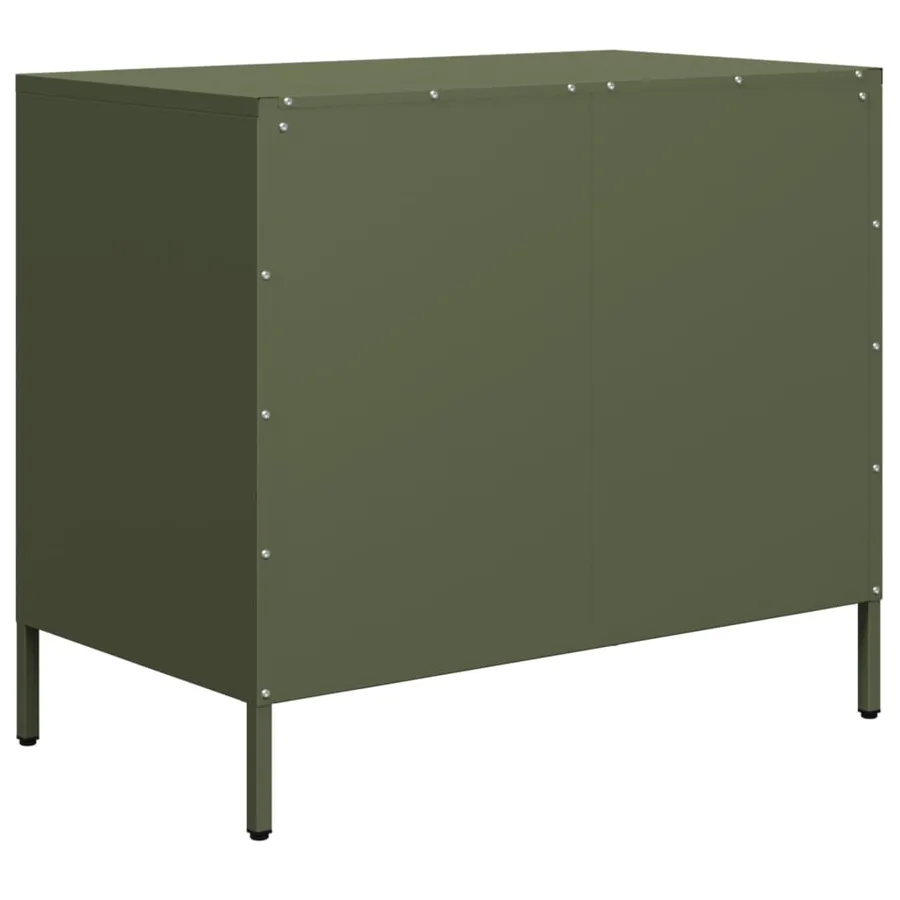 Buffet vert olive 68x39x58,5 cm acier laminé à froid - 7