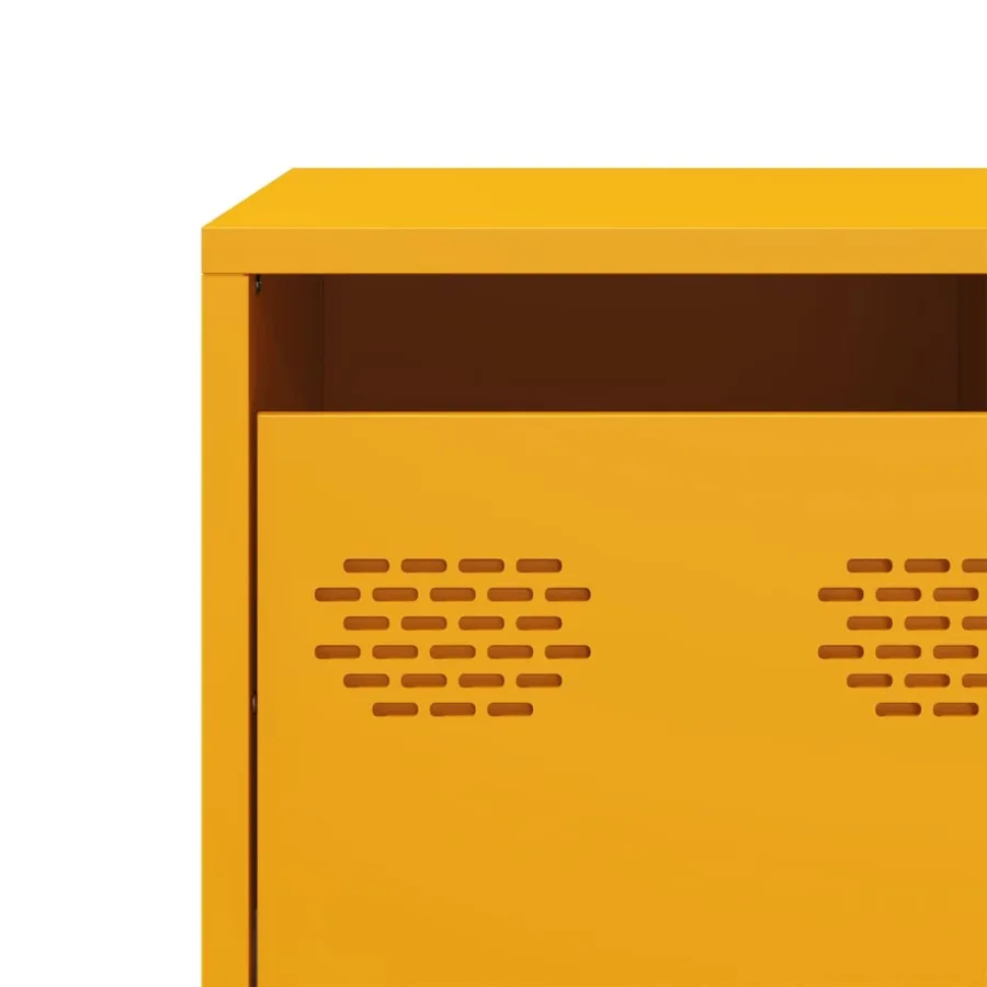 Meuble TV jaune moutarde 68x39x43,5 cm acier laminé à froid - 10