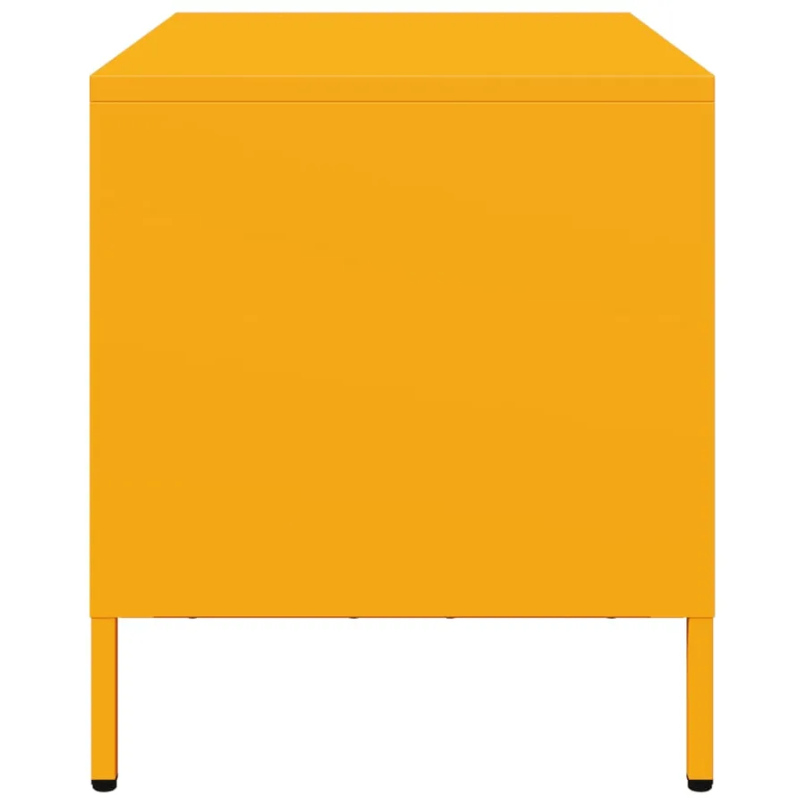 Meuble TV jaune moutarde 68x39x43,5 cm acier laminé à froid - 6