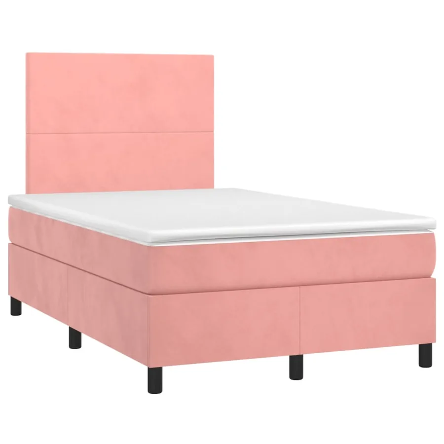 Sommier à lattes de lit avec matelas Rose 120x200 cm Velours - 3
