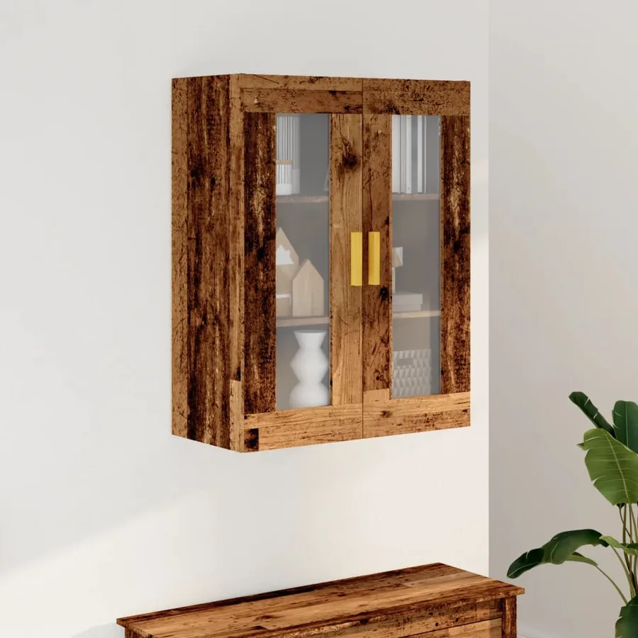 Armoire murale suspendue vieux bois 69,5x34x90 cm - 3