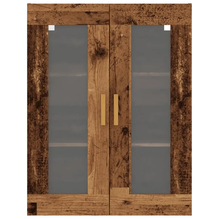 Armoire murale suspendue vieux bois 69,5x34x90 cm - 4