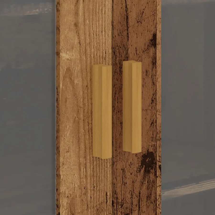 Armoire murale suspendue vieux bois 69,5x34x90 cm - 8