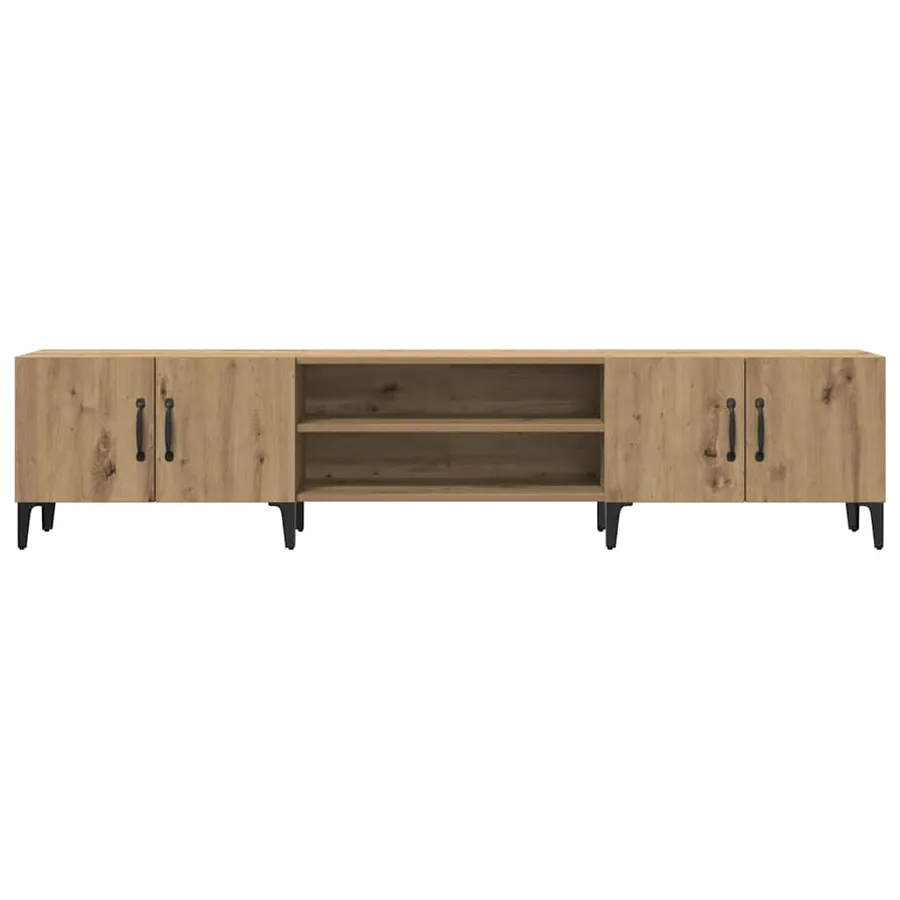Meuble TV chêne artisanal 180x31,5x40 cm bois d'ingénierie - 4
