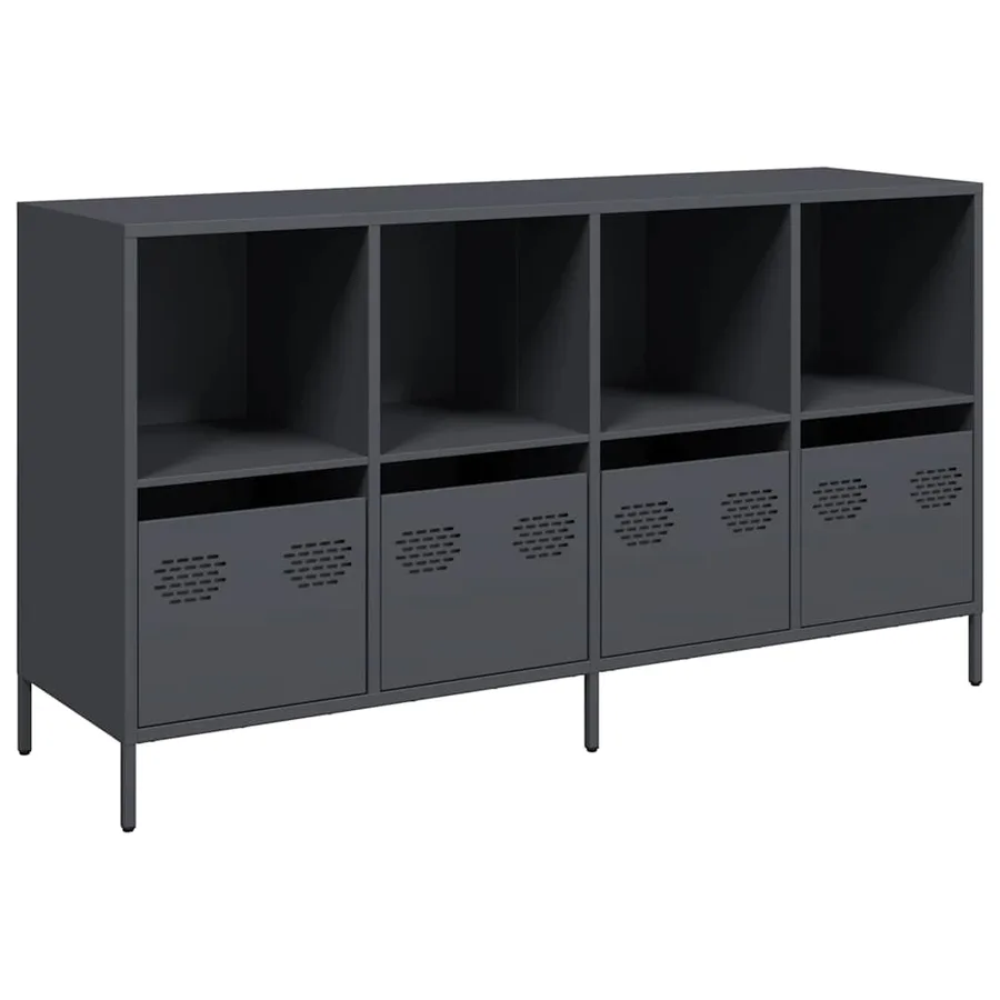 Buffet anthracite 135x39x73,5 cm acier laminé à froid - 2