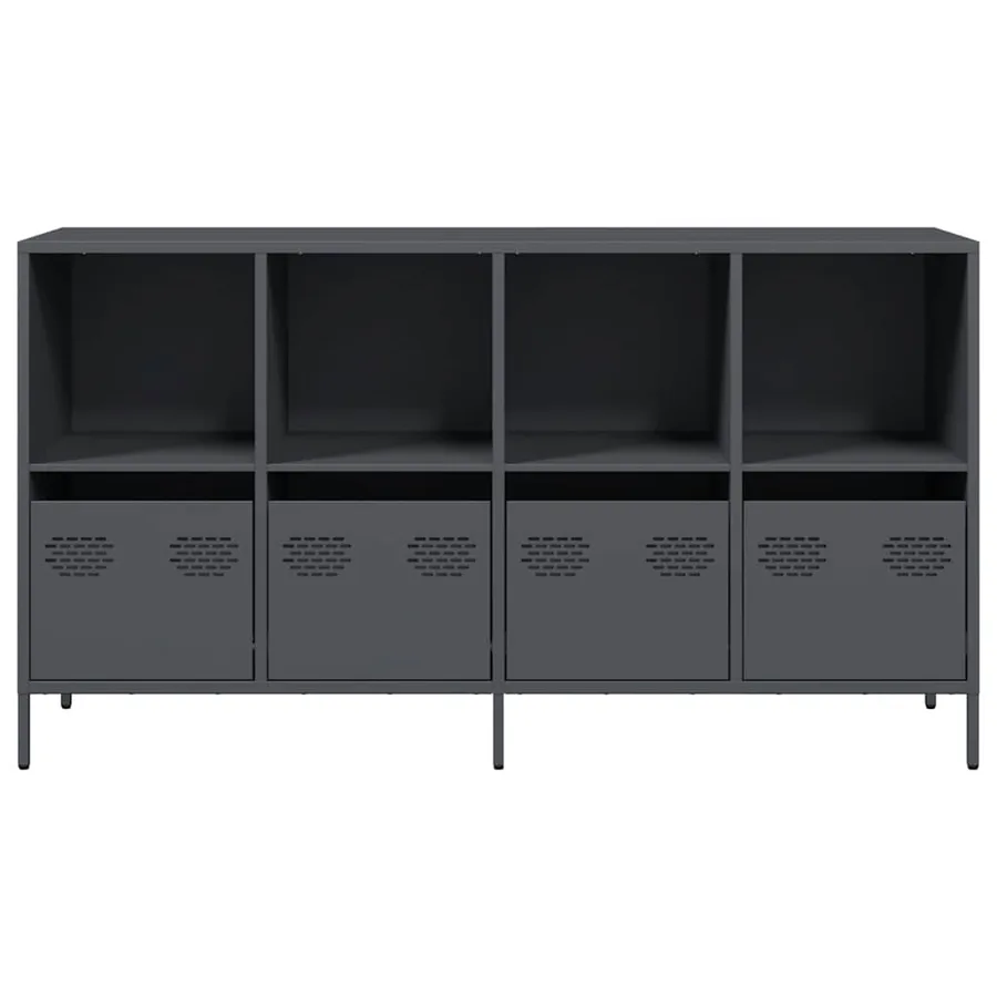 Buffet anthracite 135x39x73,5 cm acier laminé à froid - 5