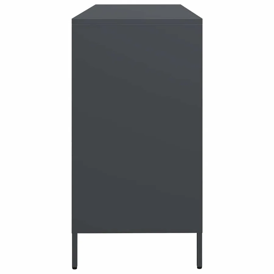 Buffet anthracite 135x39x73,5 cm acier laminé à froid - 6